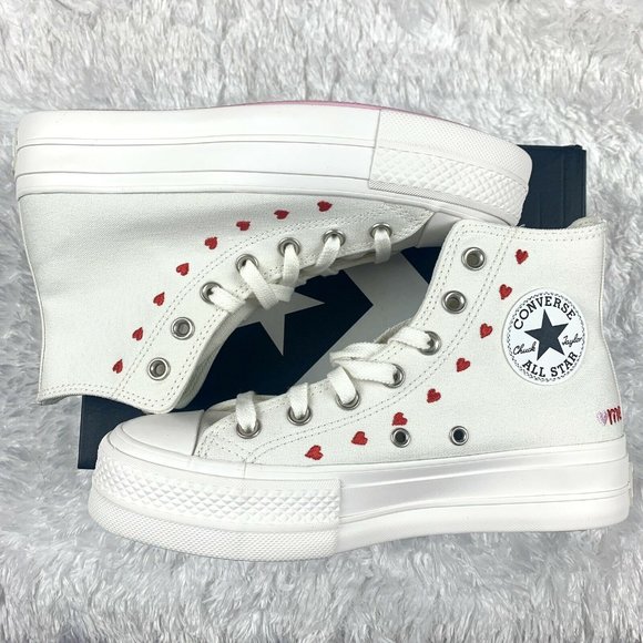 Converse Shoes - White Converse All Star Valentines Day Crafted with Love A01599c Womens